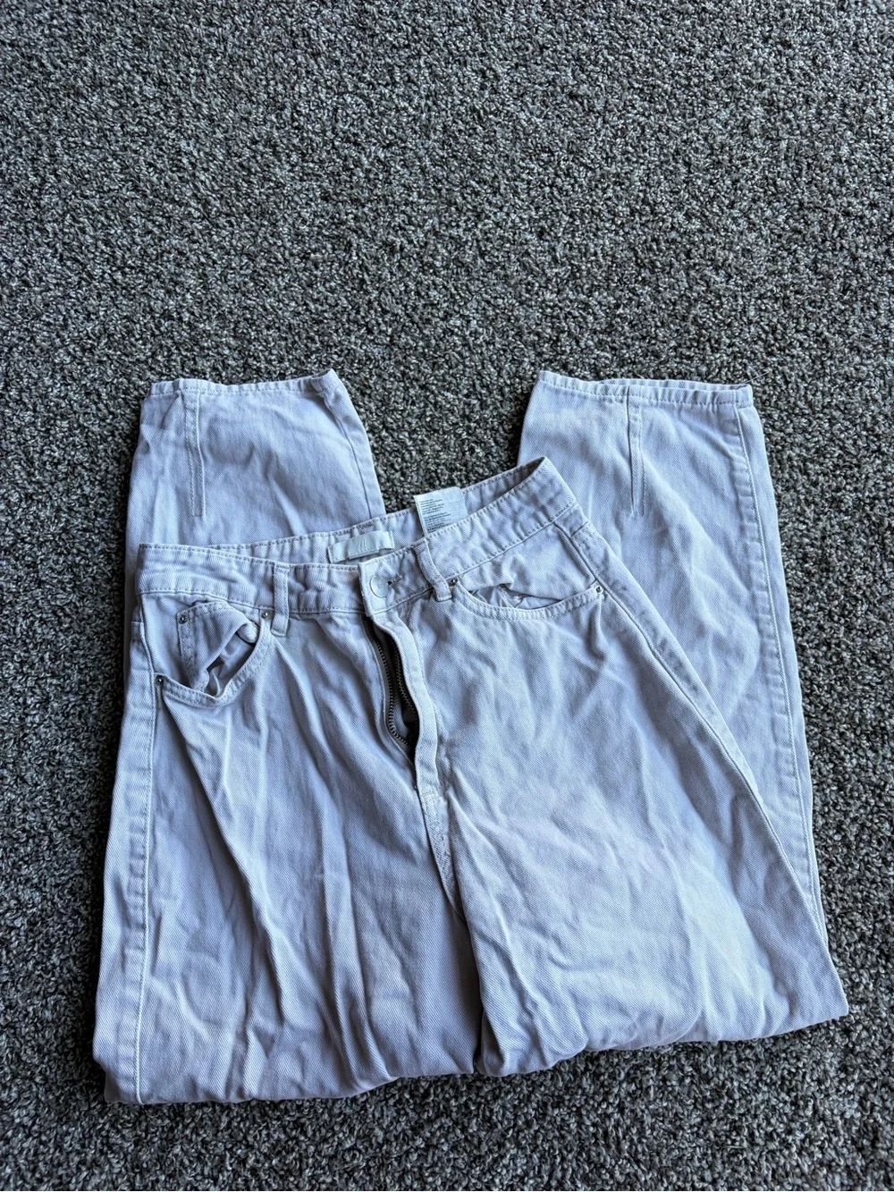 H&M cream wide leg pants